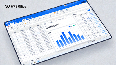 WPS Office表格数据处理界面，展示公式、图表和数据透视表